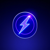 Lightning icon with violet glow, representing fast transactions
