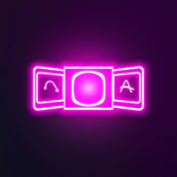 Gallery icon with magenta glow, symbolizing digital art and collectibles