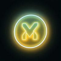 Monero (XMR) logo with neon blue glow